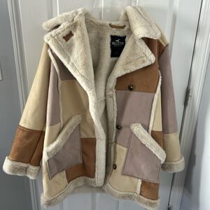 Hollister Patchwork Faux Fur Coat